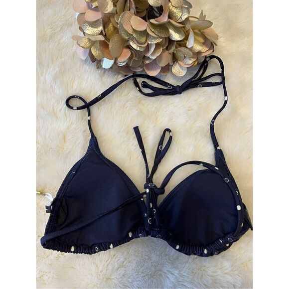 Ted Baker size 2 (US size 6) Dahleya Navy Polka-Dot Triangle Bikini Top  NWT - Picture 5 of 9